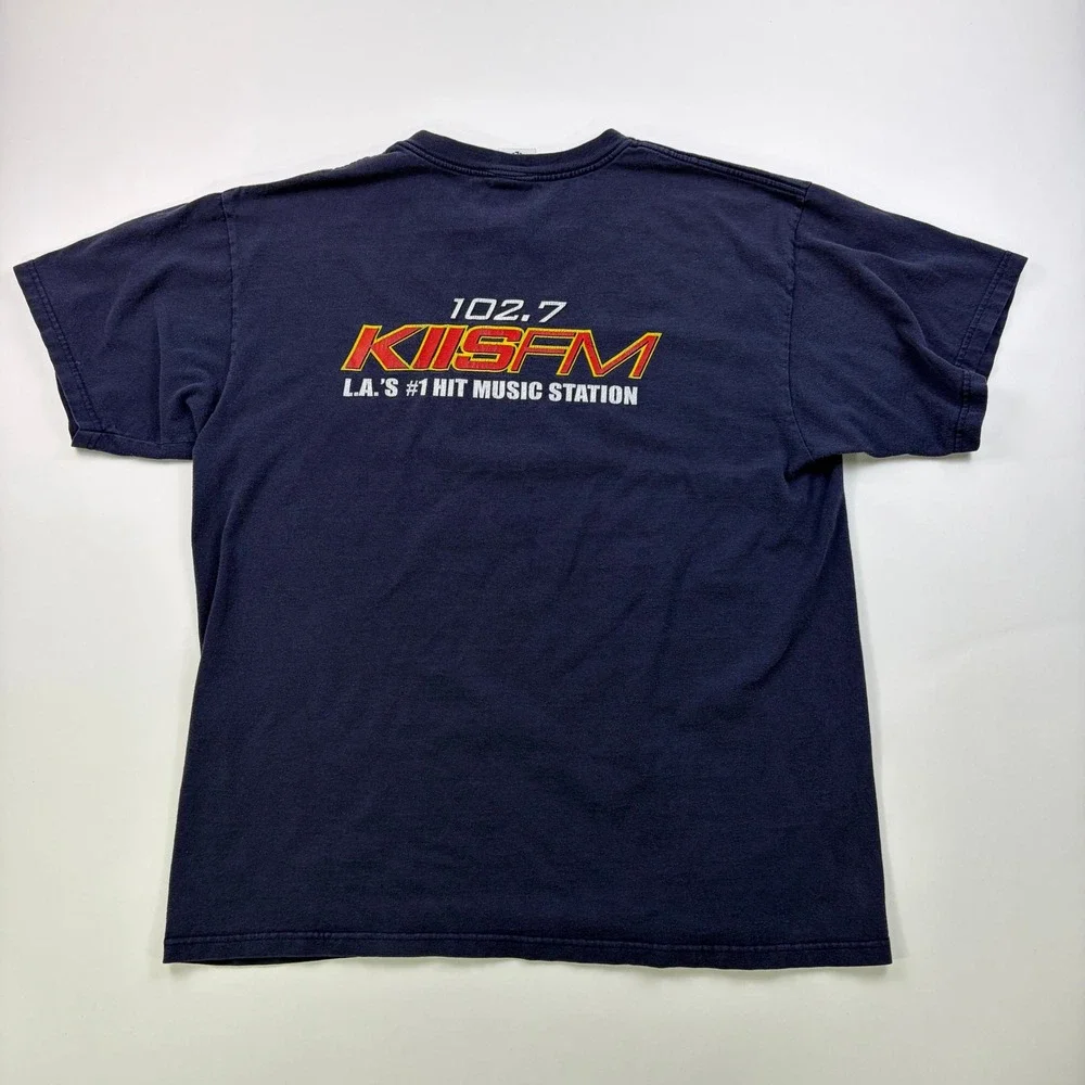 Anvil 102.7 KIIS FM Graphic T-Shirt Mens L Indigo LA Radio Station Vintage Style